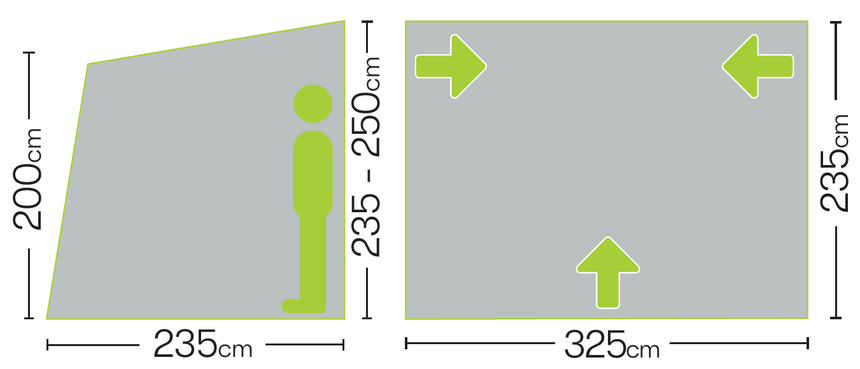 Quest Leisure Falcon Air 325 Inflatable Caravan Porch Awning