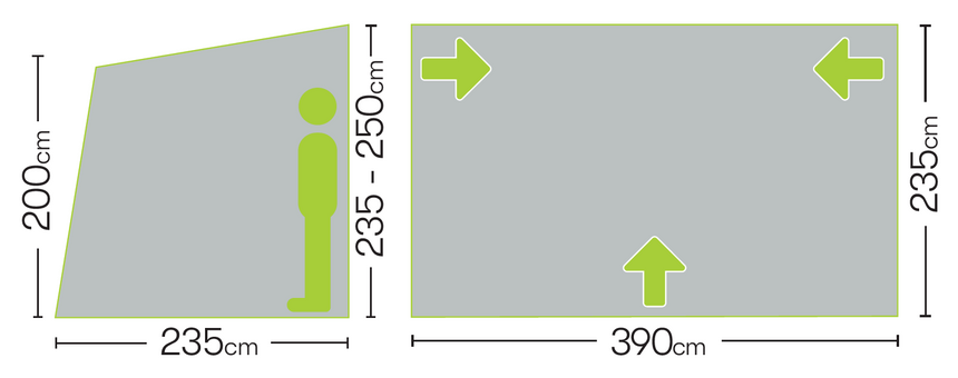 Quest Leisure Falcon Air 390 Inflatable Caravan Porch Awning