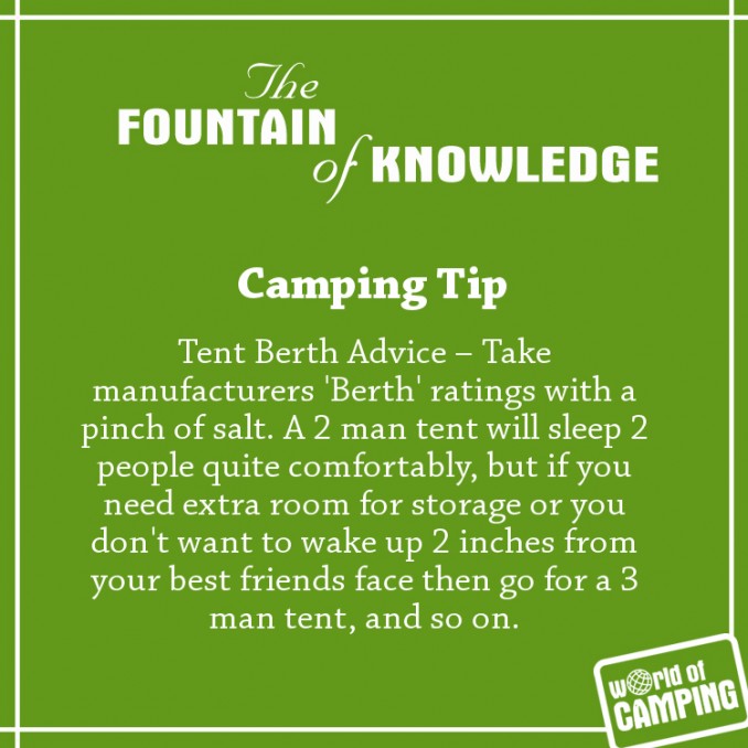 Tent Berth Advice