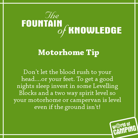 Camping Tips - Motorhome Tip -Levelling your van