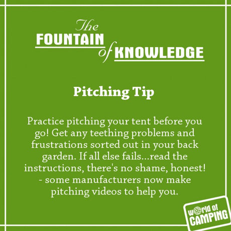 Practice pitching your tent before you go camping