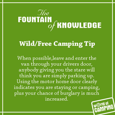 Wild Parking Camping Tip