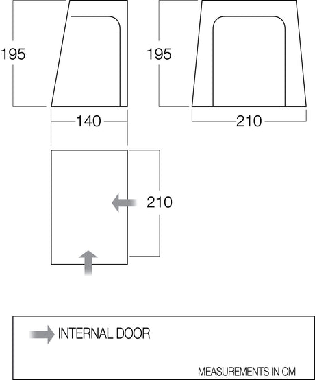Vango DriveAway Awning Bedroom - BR001Floor Plan