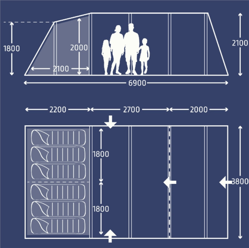 Kampa Hayling 6 Poled Tent 
