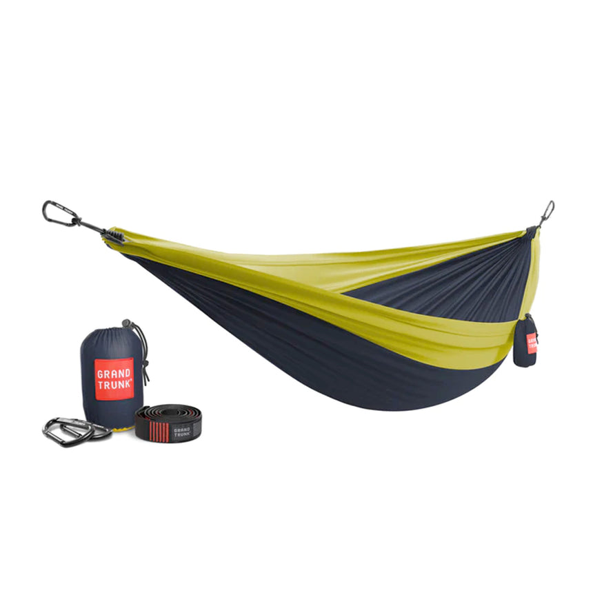 Grand Trunk Double Deluxe Hammock with Straps - Collegiate Navy/Chartreuse