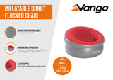Vango Inflatable Donut Flocked Chair - Red
