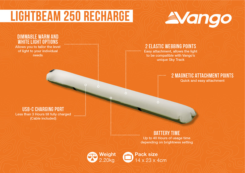 Vango LightBeam 250 Recharge Camping Light