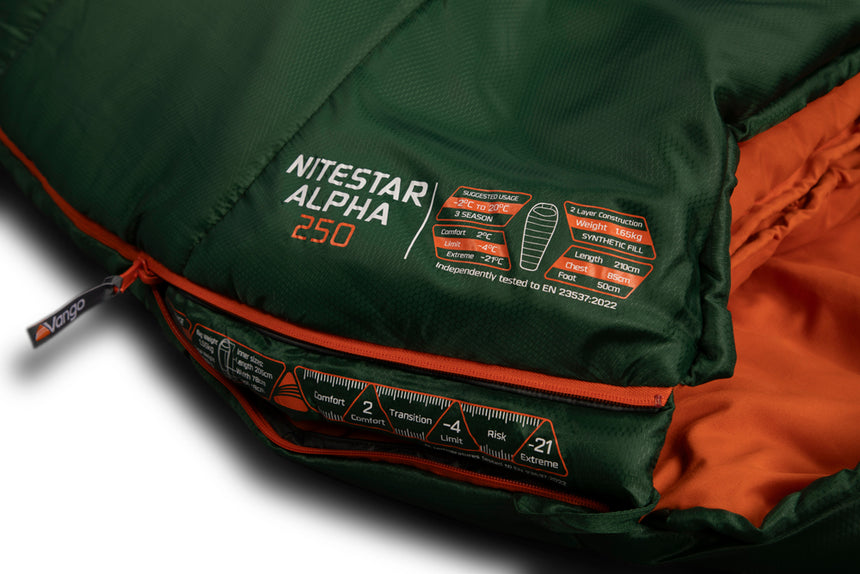 Vango Nitestar Alpha 250 Sleeping Bag - Forest Green