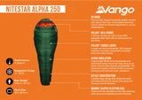 Vango Nitestar Alpha 250 Sleeping Bag - Forest Green