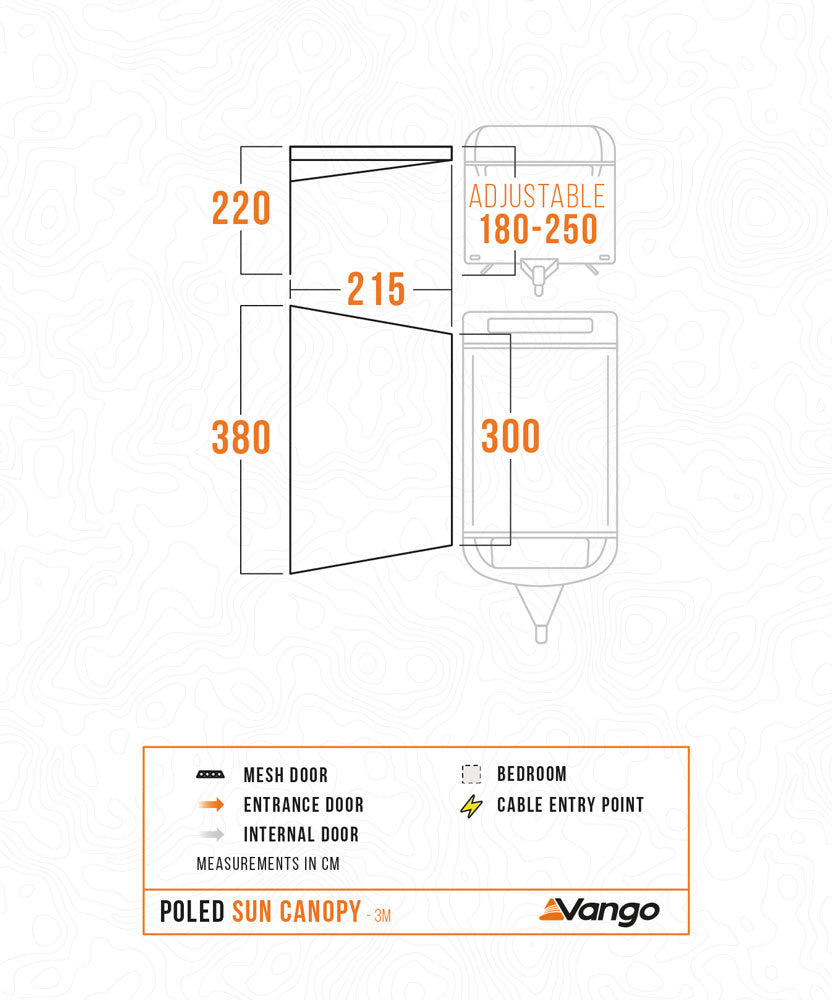 Vango Poled Sun Canopy for Caravan & Motorhomes 3M