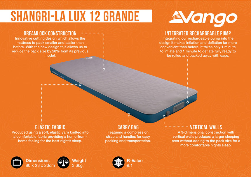 Vango Shangri-La Lux 12 Grande Self-Inflating Sleeping Mat