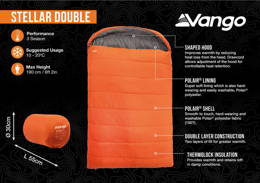Vango Stellar Double Sleeping Bag - Harrisa
