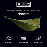 Grand Trunk Tech Single  Printed Camping Hammock in Green/Aqua