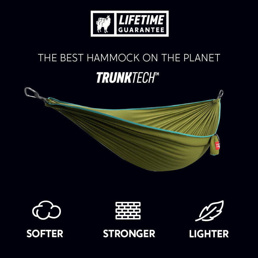 Grand Trunk Tech Single  Printed Camping Hammock in Green/Aqua