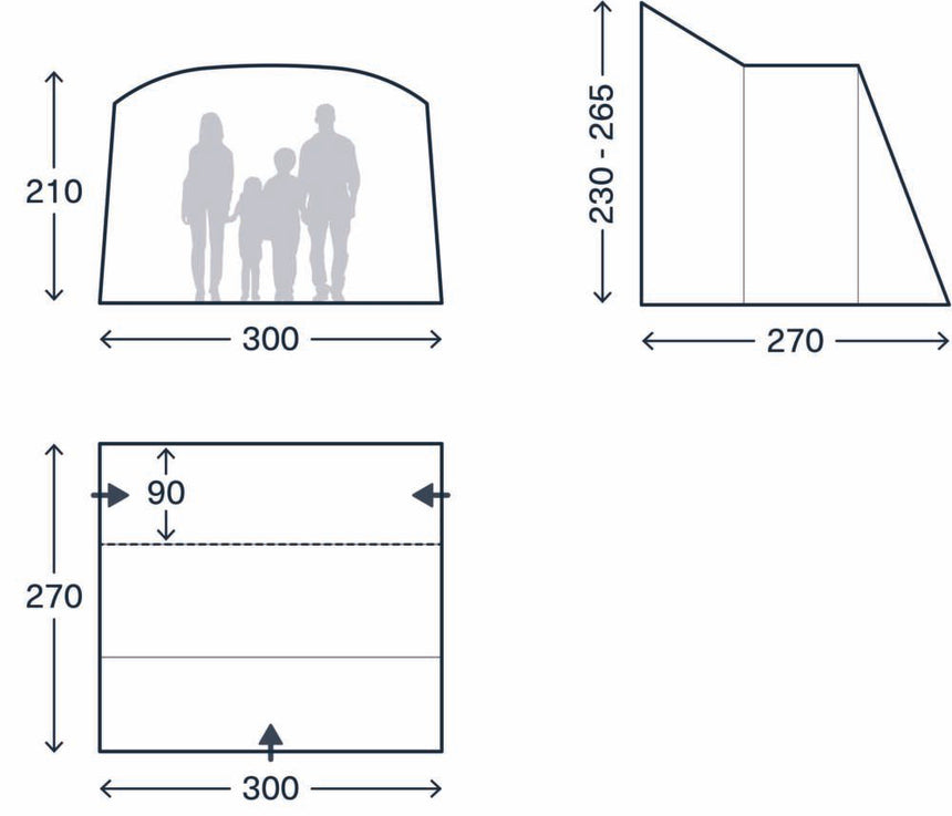 Kampa Waypoint Poled Mid Driveaway Awning - 2026