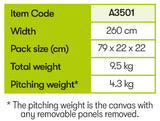 Quest Falcon 260 Poled Porch Caravan Awning