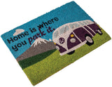 Quest Heavy duty coir Home is where you park it (camper van) mat