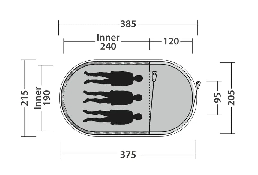 Outwell Nexion 3 Pop Up Tent - Ocean