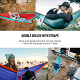 Grand Trunk Double Deluxe Hammock with Straps - Collegiate Navy/Chartreuse