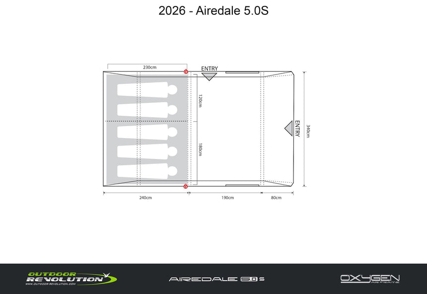 Outdoor Revolution Airedale 5s Air Tent - With FREE FOOTPRINT
