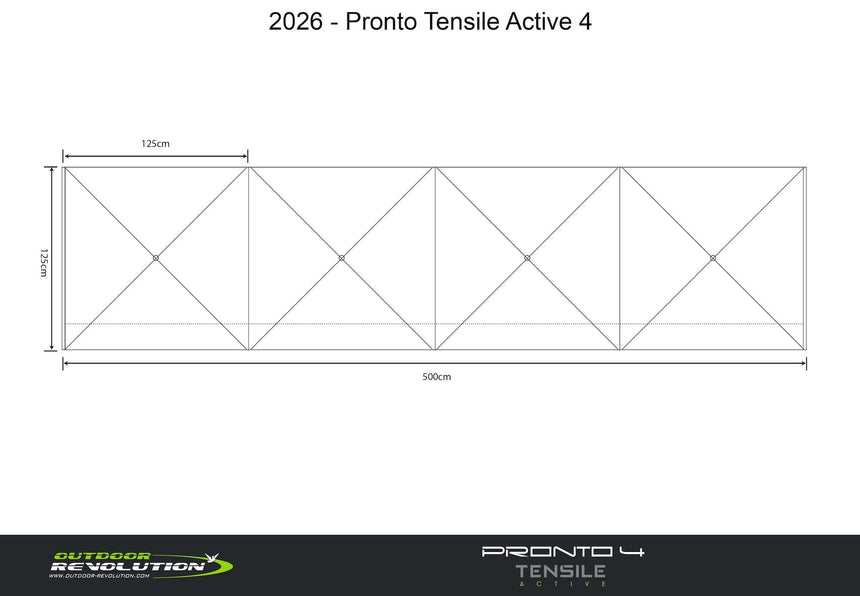 Outdoor Revolution Pronto Tensile Active 4 Windbreak (500 x 125cm)