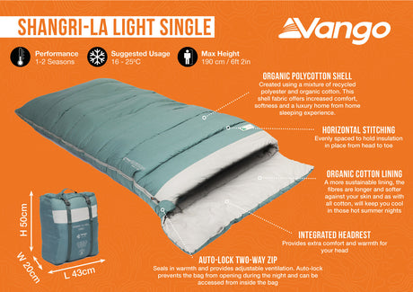 Vango Shangri-La Light Single Single Sleeping Bag