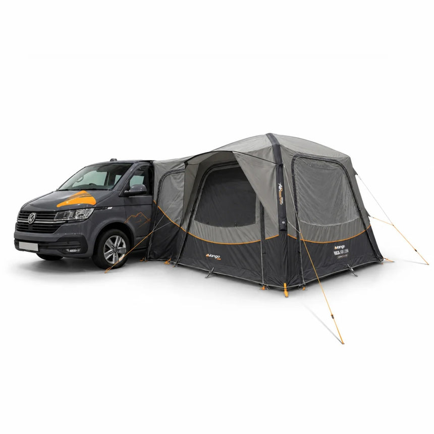 Vango Roca Air Low inflatable drive away awning attached to a campervan