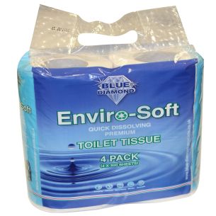 Blue Diamond Enviro-Soft Premium Toilet Tissue 4 Pack | Toilet Rolls & Hygiene