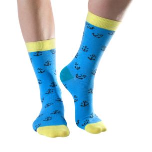 Doris & Dude Ladies Socks - Blue Anchor | Footwear