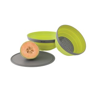 Outwell Collaps Bowl & Colander Set Lime Green | Plates & Bowls