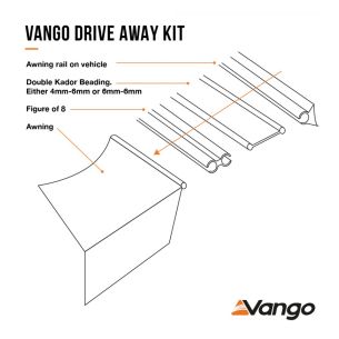 Vango Drive Away Kit for 4mm & 6mm Rails 4m Set | Accessories
