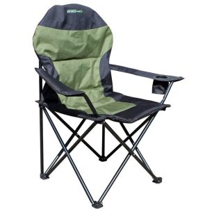 Outdoor Revolution High Back XL Chair Dark Green and Black | Chairs with Drink Holder