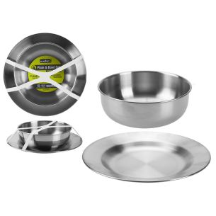 Summit Stainless Steel Plate & Bowl Set | Summit