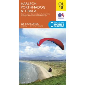 Harlech, Porthmadog & Y Bala Explorer Leisure Map 18 Front