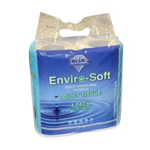 Blue Diamond Enviro-Soft Premium Toilet Tissue 4 Pack | Blue Diamond | Blue Diamond
