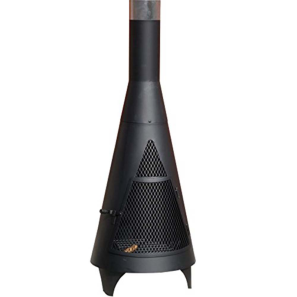 Tower Outdoor Black Chiminea