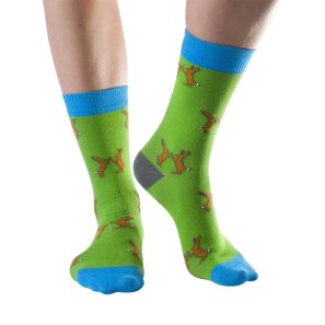 Doris & Dude Ladies Socks - Green Hares | Clothing | Clothing