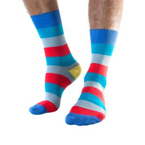 Doris & Dude Mens Socks - Grey Wide Stripe | Clothing | Clothing