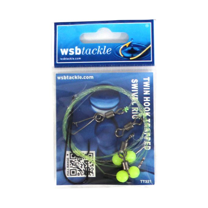 WSB Tackle 5 Packs of Twin Hook Trapped Swivel Rig