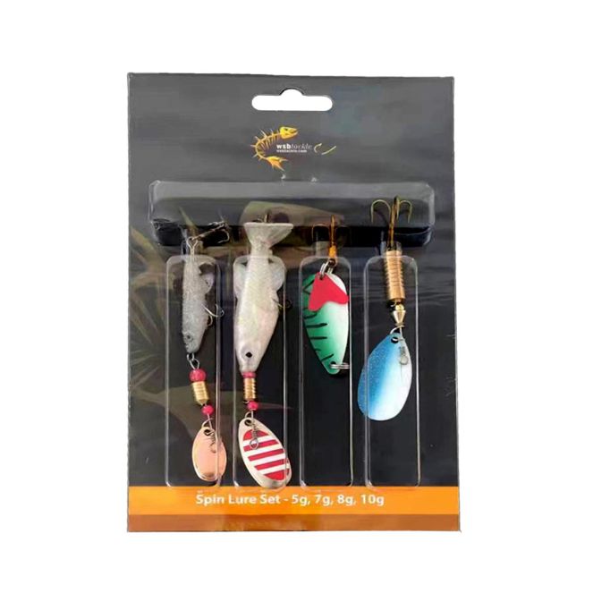 Pack of 4 WSB Tackle Spin Lure Set