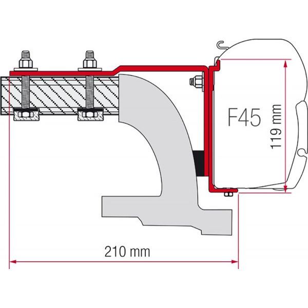 Fiamma F45 Adapter Kit (Merc Vito)